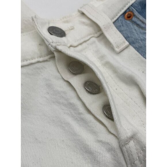 Levi's 501T Two-Tone Mid-Rise Cropped Tapered Button-Fly Jeans - Women's Size 27 - Picture 7 of 16